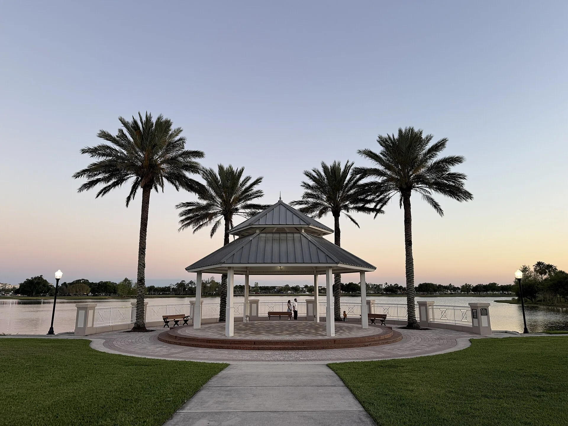 Gazebo beside Lake Tradition in Port St. Lucie, Florida