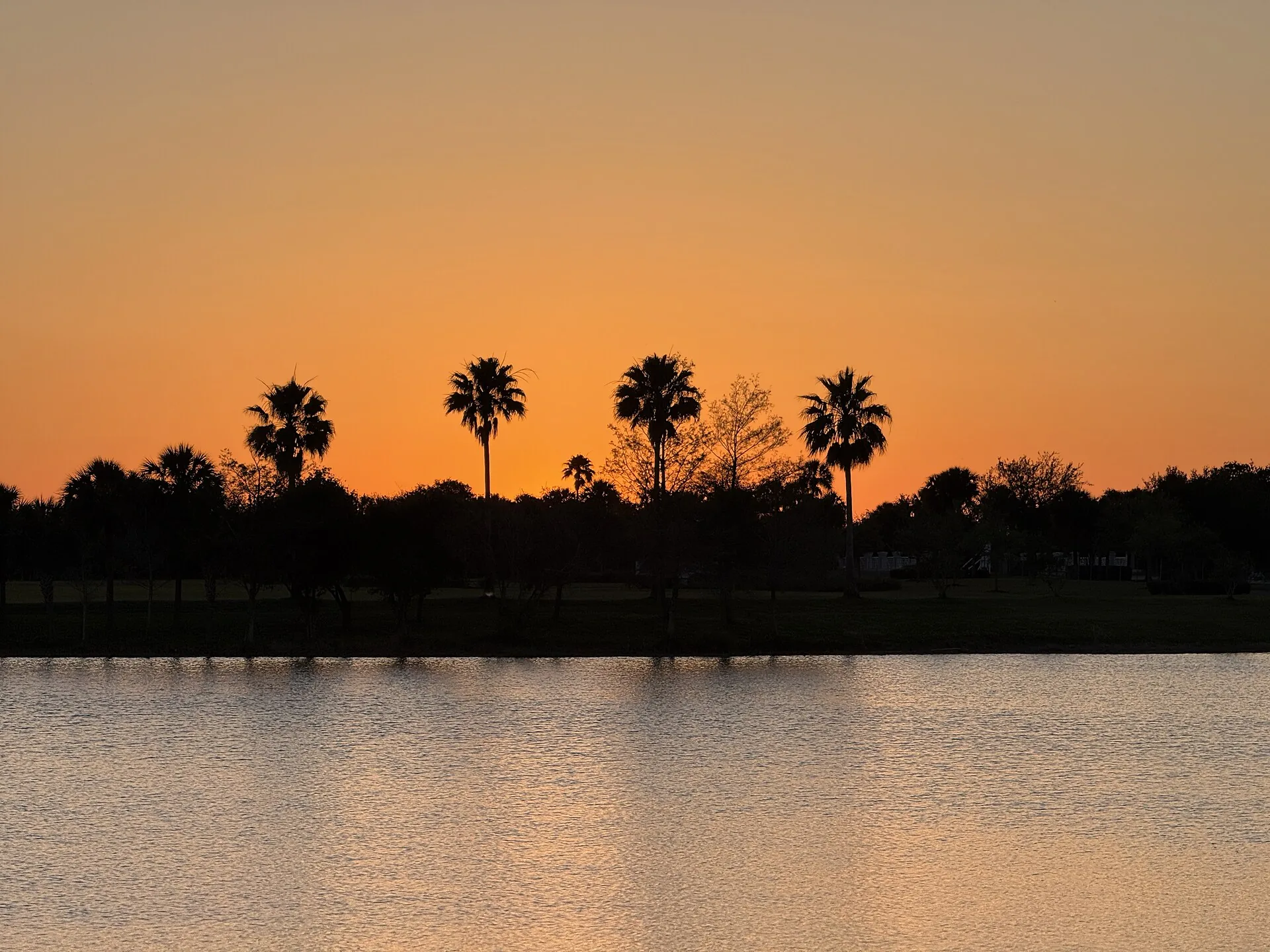 Sunset over Lake Tradition in Port St. Lucie, Florida
